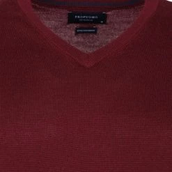 Truien Van Merino Wol Profuomo Pullover Merino V-Hals Bordeaux -Truien & Vesten Verkoop winkel 13770 9 1