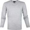 Truien Van Merino Wol Profuomo Pullover Merino V-Hals Grijs