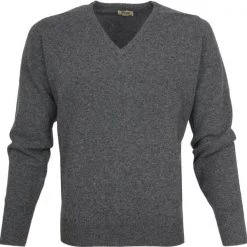 Lamswollen Truien William Lockie Pullover Lamswol V Grijs -Truien & Vesten Verkoop winkel 13925 3 1