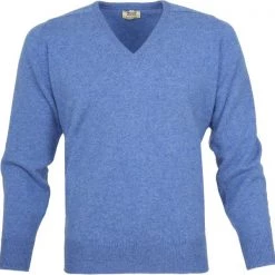 Lamswollen Truien William Lockie Pullover Lamswol V Clyde Blue