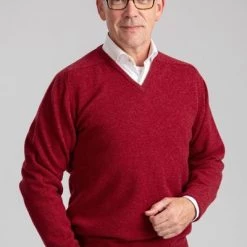 Lamswollen Truien William Lockie Pullover Lamswol V Poppy -Truien & Vesten Verkoop winkel 2622 12