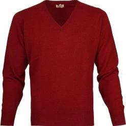 Lamswollen Truien William Lockie Pullover Lamswol V Poppy