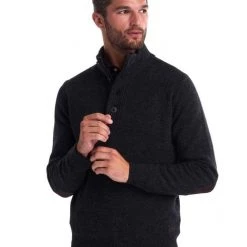 Wollen Truien Voor Heren Barbour Trui Wol Patch Antraciet -Truien & Vesten Verkoop winkel 60299 11