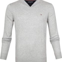 Tommy Hilfiger Pullover V-Hals Lichtgrijs