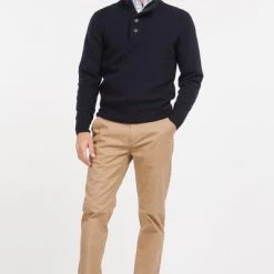 Wollen Truien Voor Heren Barbour Trui Wol Patch Navy -Truien & Vesten Verkoop winkel 63649 13