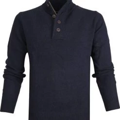 Wollen Truien Voor Heren Barbour Trui Wol Patch Navy