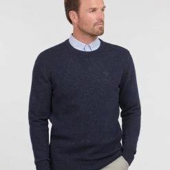 Lamswollen Truien Barbour Tisbury Trui Wolmix Donkerblauw -Truien & Vesten Verkoop winkel 67091 7