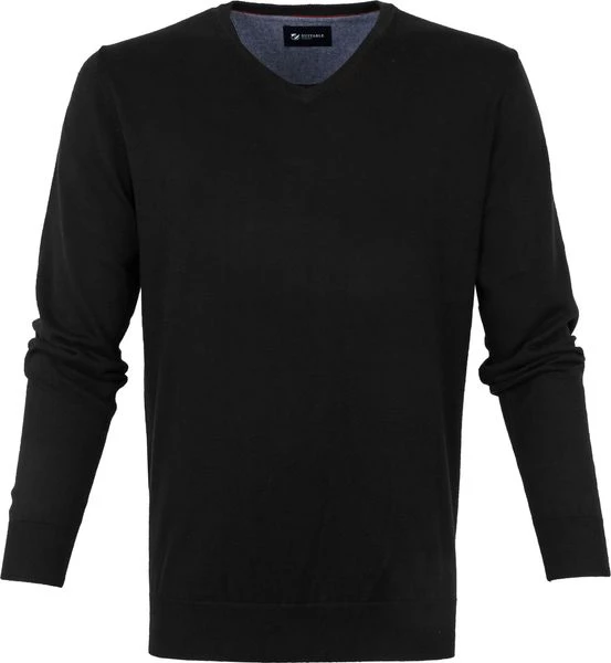 Suitable Katoen Vini Pullover V-Hals Zwart 1 Suitable Katoen Vini Pullover V-Hals Zwart