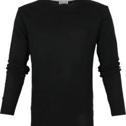 Lamswollen Truien Suitable Fijn Lamswol 7 Garen Pullover O-Hals Zwart