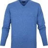 Wollen Truien Voor Heren William Lockie V-Hals Lamswol Lichtblauw