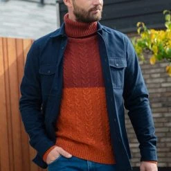 Wollen Truien Voor Heren Suitable Italcol Coltrui Wol Oranje -Truien & Vesten Verkoop winkel 71062 6