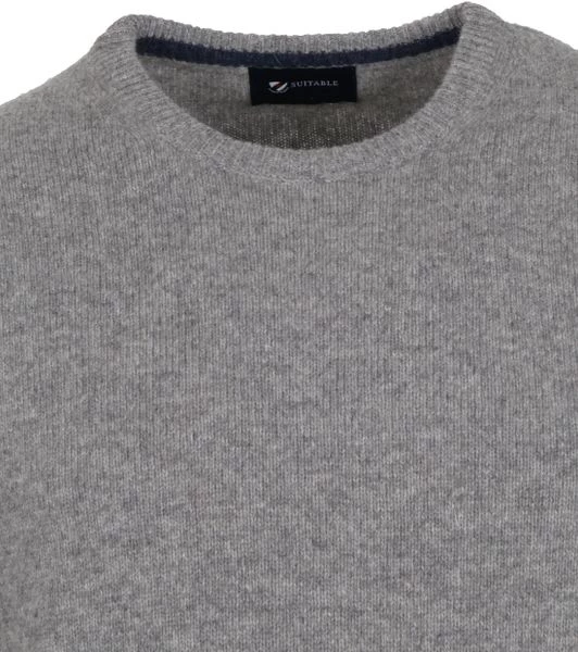 Lamswollen Truien Suitable Lamswol Trui O-Hals Grijs 3 Lamswollen Truien Suitable Lamswol Trui O-Hals Grijs - Afbeelding 3