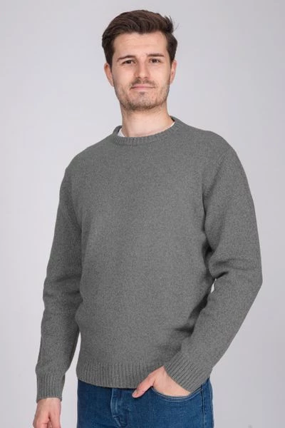 Lamswollen Truien Suitable Lamswol Trui O-Hals Grijs 2 Lamswollen Truien Suitable Lamswol Trui O-Hals Grijs - Afbeelding 2