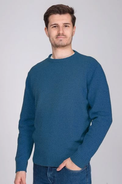 Lamswollen Truien Suitable Lamswol Trui O-Hals Petrol Blauw 2 Lamswollen Truien Suitable Lamswol Trui O-Hals Petrol Blauw - Afbeelding 2