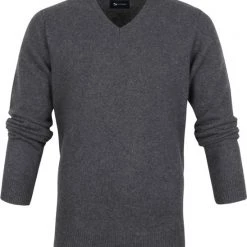 Lamswollen Truien Suitable Lamswol Trui V-Hals Antraciet -Truien & Vesten Verkoop winkel 71300 1 1