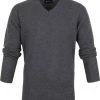 Lamswollen Truien Suitable Lamswol Trui V-Hals Antraciet