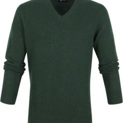 Lamswollen Truien Suitable Lamswol Trui V-Hals Donkergroen