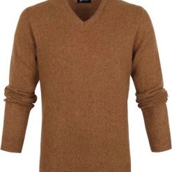 Lamswollen Truien Suitable Lamswol Trui V-Hals Camel