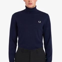 Truien Van Merino Wol Fred Perry Coltrui K9552 Donkerblauw -Truien & Vesten Verkoop winkel 71467 4
