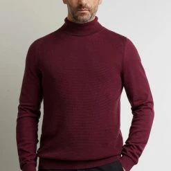 Coltruien Voor Heren Vanguard Coltrui Knitted Bordeaux -Truien & Vesten Verkoop winkel 71537 4
