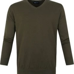 Suitable Respect Vini Pullover V-Hals Olijfgroen