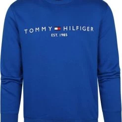 Sweaters Tommy Hilfiger Sweater Logo Mid Blauw -Truien & Vesten Verkoop winkel 73877 1 1
