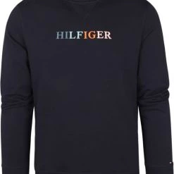 Sweaters Tommy Hilfiger Sweater Contrast Logo Donkerblauw
