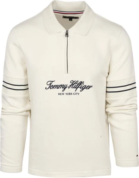 Schipperstruien & Truien Met Rits Tommy Hilfiger Zipper Pullover Off White 1 Schipperstruien & Truien Met Rits Tommy Hilfiger Zipper Pullover Off White