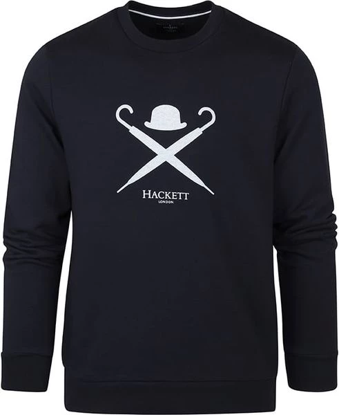 Sweaters Hackett Navy Trui Logo 1 Sweaters Hackett Navy Trui Logo