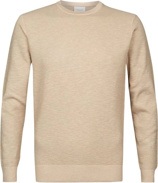 Pullover Profuomo O-Hals Trui Beige 4 Pullover Profuomo O-Hals Trui Beige - Afbeelding 4