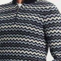 Pullover State Of Art Half Zip Donkerblauw Print -Truien & Vesten Verkoop winkel 74541 3