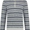Pullover State Of Art Half Zip Grijsblauw Print