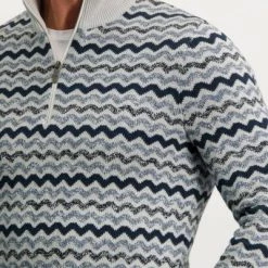 Pullover State Of Art Half Zip Grijsblauw Print -Truien & Vesten Verkoop winkel 74542 3