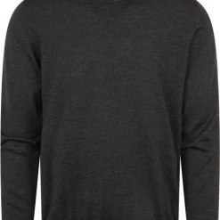 Truien Van Merino Wol Olymp Trui O-Hals Antraciet