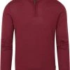 Wollen Truien Voor Heren State Of Art Half Zip Wol Mix Bordeaux Rood