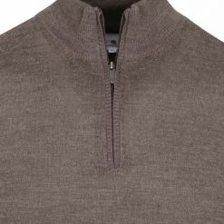 Wollen Truien Voor Heren State Of Art Half Zip Wol Mix Taupe -Truien & Vesten Verkoop winkel 74628 2 1