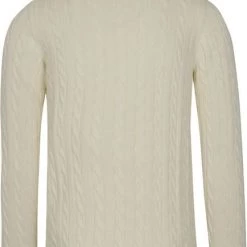 Sweaters Gant Kabeltrui O-Hals Off White -Truien & Vesten Verkoop winkel 74631 8