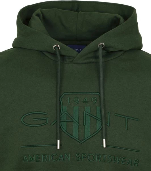 Hoodies Gant Hoodie Tonal Shield Donkergroen 2 Hoodies Gant Hoodie Tonal Shield Donkergroen - Afbeelding 2