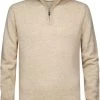 Wollen Truien Voor Heren Profuomo Half Zip Trui Wol Beige