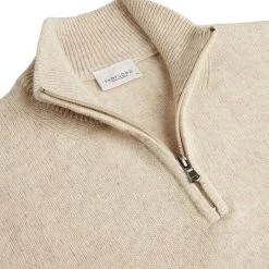 Wollen Truien Voor Heren Profuomo Half Zip Trui Wol Beige -Truien & Vesten Verkoop winkel 74701 2 1