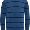 Pullover Cast Iron Trui Gesrteept Donkerblauw