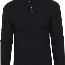 Wollen Truien Voor Heren Superdry Zip Trui Wol Navy Blauw