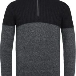 Schipperstruien & Truien Met Rits Vanguard Trui Half Zip Zwart Grijs