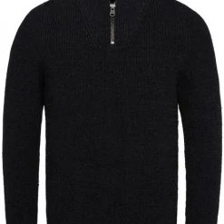 Schipperstruien & Truien Met Rits Cast Iron Half Zip Trui Zwart