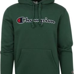 Hoodies Champion Hoodie Logo Donkergroen -Truien & Vesten Verkoop winkel 74877 1 1