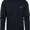 Wollen Truien Voor Heren Fred Perry Trui Wol Mix Logo Navy Blauw