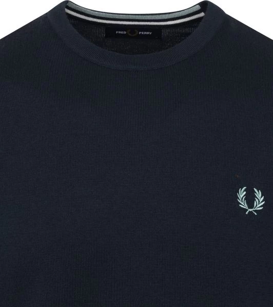 Wollen Truien Voor Heren Fred Perry Trui Wol Mix Logo Navy Blauw 2 Wollen Truien Voor Heren Fred Perry Trui Wol Mix Logo Navy Blauw - Afbeelding 2