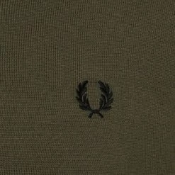 Wollen Truien Voor Heren Fred Perry Trui Wol Mix Logo Groen -Truien & Vesten Verkoop winkel 74886 3