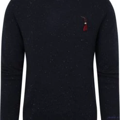 Wollen Truien Voor Heren Scotch And Soda Pullover Mix Wol Gespikkeld Donkerblauw