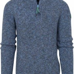 New Zealand Auckland Schipperstruien & Truien Met Rits NZA Trui Tyxell Blauw Melange